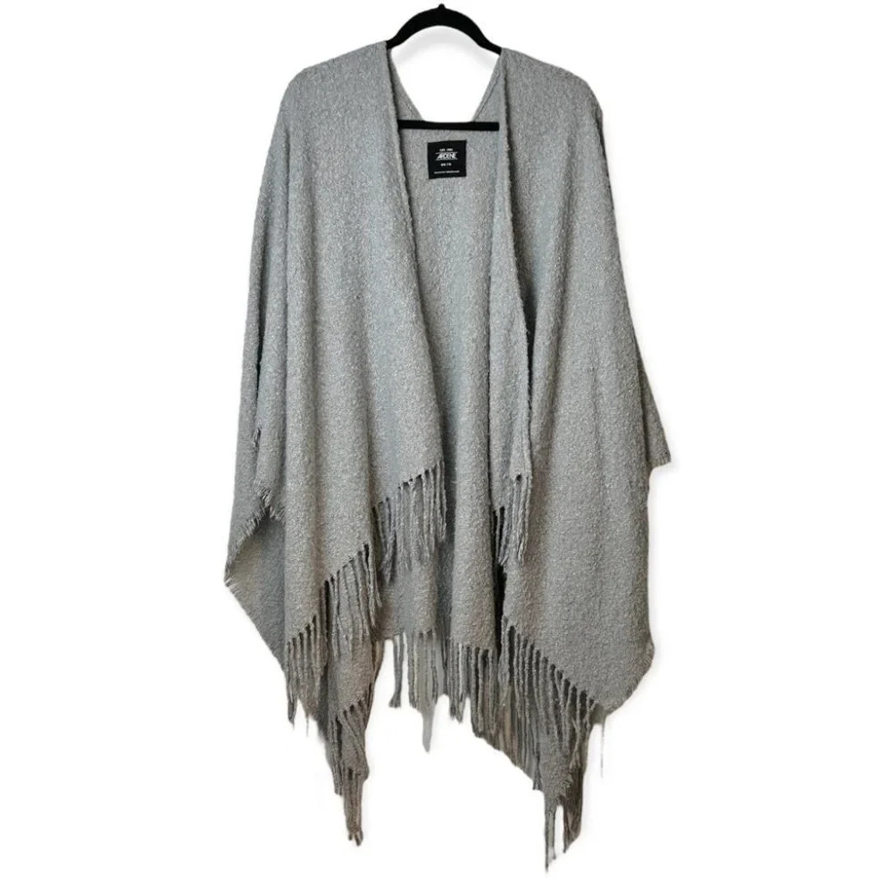 Ardene Grey Super  Soft Ruana w Tassels